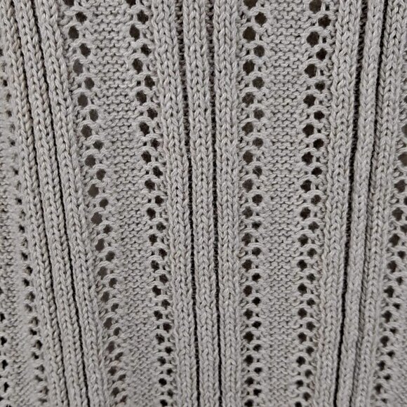 Joie Size Medium Tan Sleeveless V-neck Open Weave Pullover Sweater Cotton/Poly - Picture 3 of 12